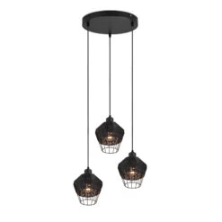 Suspension Borka, à Trois Lampes, Ronde, Noire -Paulmann || Hera Soldes 10002933 1