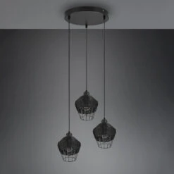 Suspension Borka, à Trois Lampes, Ronde, Noire -Paulmann || Hera Soldes 10002933 2