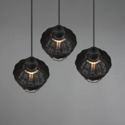 Suspension Borka, à Trois Lampes, Ronde, Noire -Paulmann || Hera Soldes 10002933 5