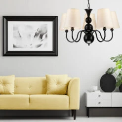 Lustre Mary Avec Cinq Abat-jour, Noir/blanc -Paulmann || Hera Soldes 10004904 5