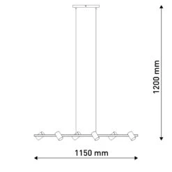 Suspension Frida Avec 6 Spots, Noire/laiton -Paulmann || Hera Soldes 10010493 5