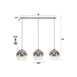 Suspension Allessandra, Abat-jour Verre, 3 Lampes -Paulmann || Hera Soldes 10010506 3