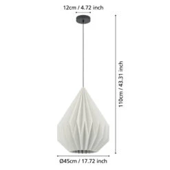 EGLO Minting Suspension En Papier, Ø 45 cm -Paulmann || Hera Soldes 10012476 2