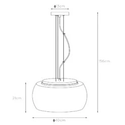Suspension Olivia Abat-jour Verre Fumé Ø 40 cm -Paulmann || Hera Soldes 10013027 2