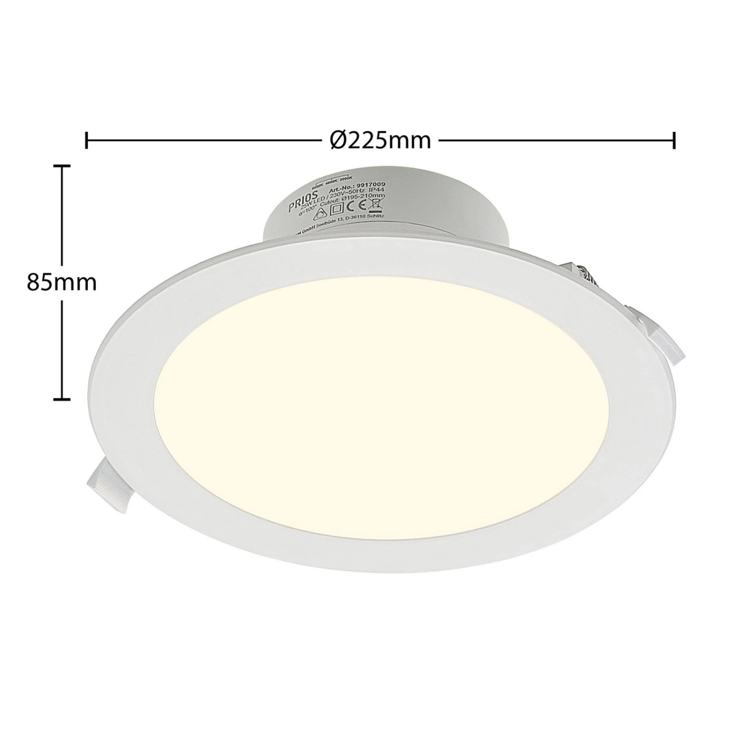 Prios Rida Lampe Encastrée LED CCT 22,5cm 25W X3 7 Prios Rida Lampe Encastrée LED CCT 22,5cm 25W X3 – Image 5