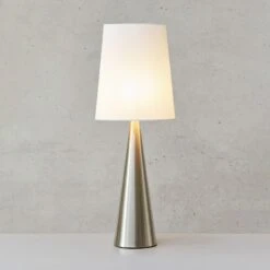 Markslöjd Lampe à Poser Conus Abat-jour Blanc Cassé, Nickel -Paulmann || Hera Soldes 10014771 2