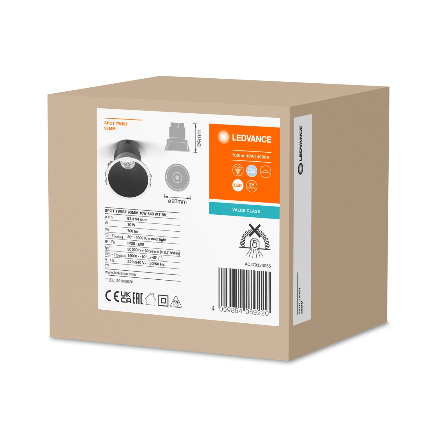 LEDVANCE Twist Spot Ø 9,3 cm 840 Blanc/noir 7 LEDVANCE Twist Spot Ø 9,3 cm 840 Blanc/noir – Image 5