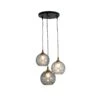 Suspension Milano, 3 Abat-jour En Verre Fumé -Paulmann || Hera Soldes 10017168