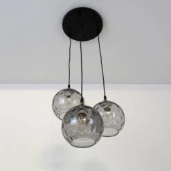 Suspension Milano, 3 Abat-jour En Verre Fumé -Paulmann || Hera Soldes 10017168 2