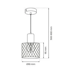 Suspension Sobresa Abat-jour Grille, à 1 Lampe -Paulmann || Hera Soldes 10019470 3