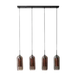 Suspension Kamilian 4 Lampes Fumée/noire Perforée -Paulmann || Hera Soldes 10020482 2