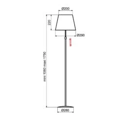 Aluminor Store Lampadaire Noir/rouge -Paulmann || Hera Soldes 1065135 1