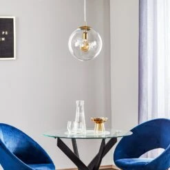 Suspension 562, Verre Transparent Embout/rosace Or -Paulmann || Hera Soldes 1078062 2