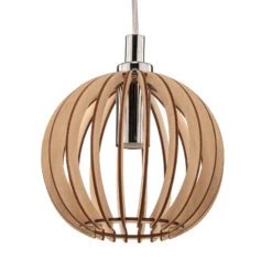 Suspension Paz Chromée, Lamelles Bois, Ø 17 cm -Paulmann || Hera Soldes 1089415 3