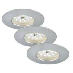 Set De 3 Spots Encastrés LED Felia IP44, Alu.