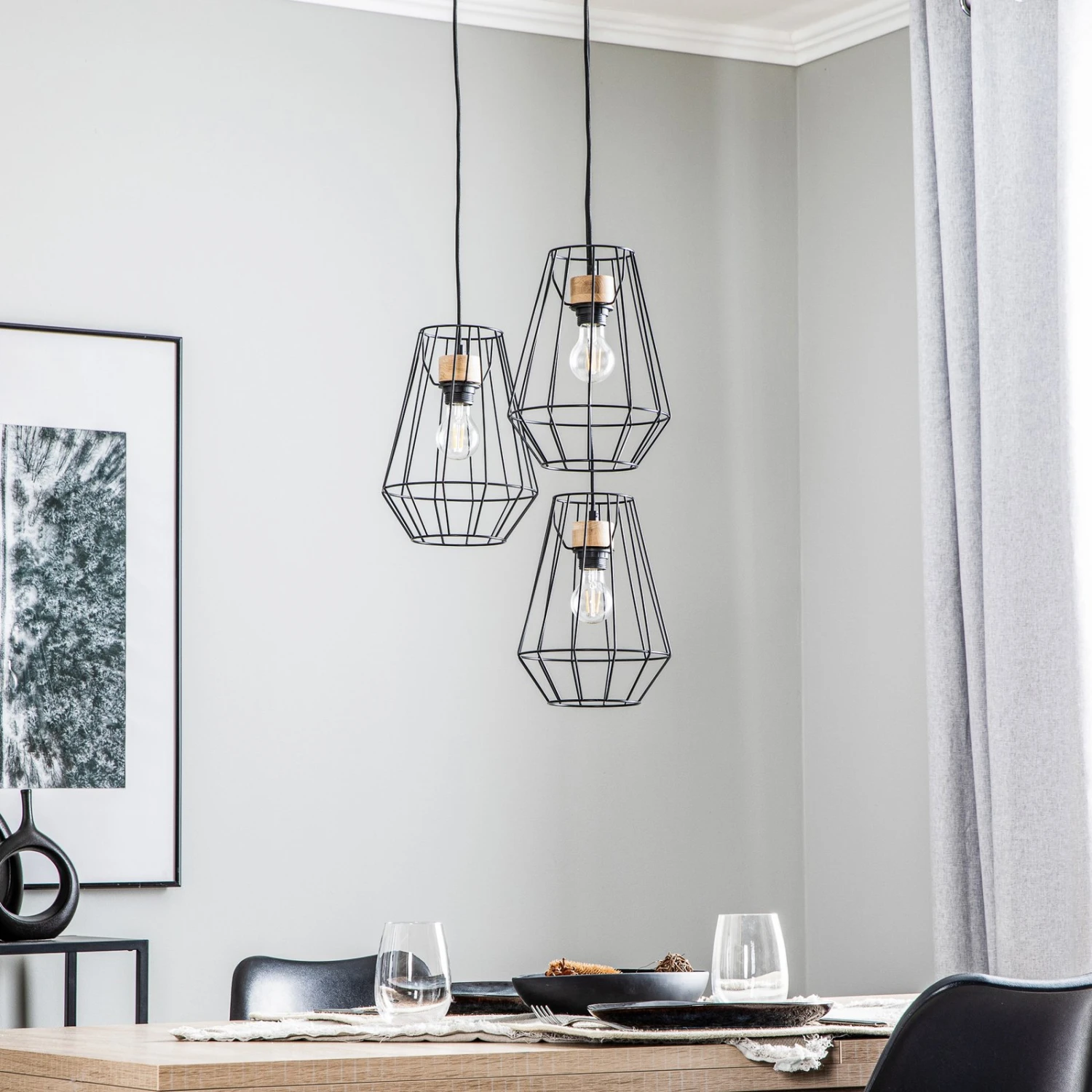 Envolight Finan Suspension 3 Lampes Ronde Ø21cm 4 Envolight Finan Suspension 3 Lampes Ronde Ø21cm – Image 2