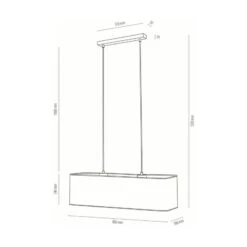 Suspension Canvas Abat-jour Lin L80 cm Angulaire -Paulmann || Hera Soldes 1573457 2