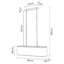Suspension Canvas Abat-jour Lin L80 cm Angulaire -Paulmann || Hera Soldes 1573457 3