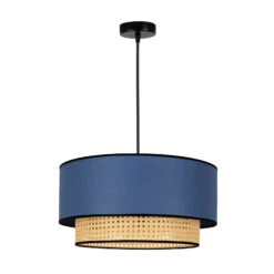 Suspension Boho, Rotin, Tissu, Beige/jean -Paulmann || Hera Soldes 2616755 1