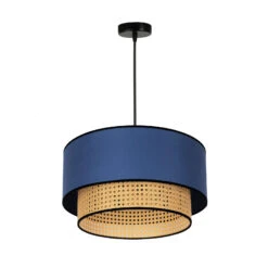 Suspension Boho, Rotin, Tissu, Beige/jean -Paulmann || Hera Soldes 2616755 2