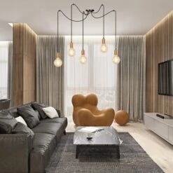 Suspension Spark 5 à 5 Lampes, Noire-cuivrée -Paulmann || Hera Soldes 3071097 1