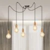 Suspension Spark 5 à 5 Lampes, Noire-cuivrée -Paulmann || Hera Soldes 3071097