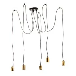 Suspension Spark 5 à 5 Lampes, Noire-cuivrée -Paulmann || Hera Soldes 3071097 2