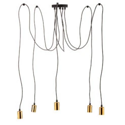 Suspension Spark 5 à 5 Lampes, Noire-cuivrée -Paulmann || Hera Soldes 3071097 4