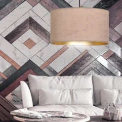 Suspension Jari Abat-jour Tissu 1 Lampe Rosé Doré 12 Suspension Jari Abat-jour Tissu 1 Lampe Rosé Doré -Paulmann || Hera Soldes 3071317 1