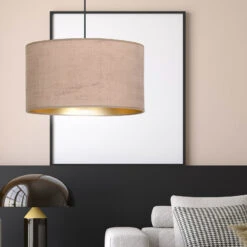 Suspension Jari Abat-jour Tissu 1 Lampe Rosé Doré 14 Suspension Jari Abat-jour Tissu 1 Lampe Rosé Doré -Paulmann || Hera Soldes 3071317 3