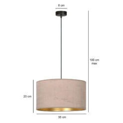 Suspension Jari Abat-jour Tissu 1 Lampe Rosé Doré 16 Suspension Jari Abat-jour Tissu 1 Lampe Rosé Doré -Paulmann || Hera Soldes 3071317 5