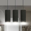 Suspension Joni Tissu Allongée 3 Lampes Noir Doré -Paulmann || Hera Soldes 3071373