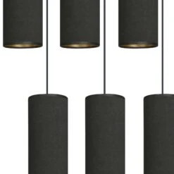 Suspension Joni Tissu Allongée 3 Lampes Noir Doré -Paulmann || Hera Soldes 3071373 6