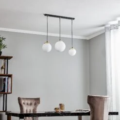 Suspension Sparta Opale Noir Doré, 3 L, Linéaire -Paulmann || Hera Soldes 3076040 2