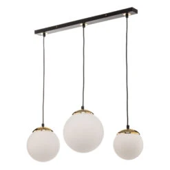 Suspension Sparta Opale Noir Doré, 3 L, Linéaire -Paulmann || Hera Soldes 3076040 3