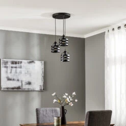 Suspension Lars Avec Anneaux Noirs, 3 Lampes -Paulmann || Hera Soldes 3076063 2