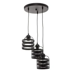 Suspension Lars Avec Anneaux Noirs, 3 Lampes -Paulmann || Hera Soldes 3076063 3