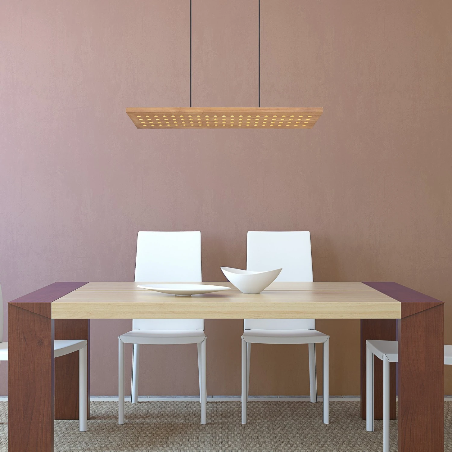 Globo Suspension LED Dolores, Noir Mat/brun Clair 4 Globo Suspension LED Dolores, Noir Mat/brun Clair – Image 2