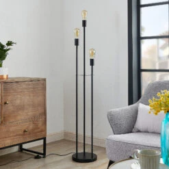 Lindby Fefy Lampadaire, Noir, à 3 lampes -Paulmann || Hera Soldes 4018369 1