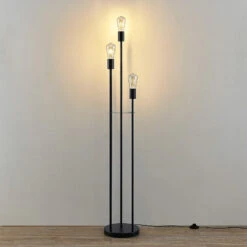 Lindby Fefy Lampadaire, Noir, à 3 lampes -Paulmann || Hera Soldes 4018369 2