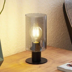 Lindby Emavi Lampe à Poser Avec Verre Fumé