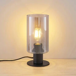 Lindby Emavi Lampe à Poser Avec Verre Fumé -Paulmann || Hera Soldes 4018417 4