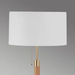 Lampadaire En Bois Lignum Abat-jour Chintz, Laiton -Paulmann || Hera Soldes 4536205 1