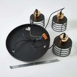 Suspension Edison En Noir/cuivré à 3 Lampes Ronde -Paulmann || Hera Soldes 4549047 7