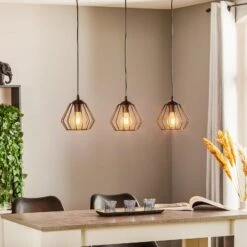 Suspension Agat Noire, à 3 Lampes Allongée -Paulmann || Hera Soldes 4549060 1