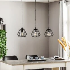 Suspension Agat Noire, à 3 Lampes Allongée -Paulmann || Hera Soldes 4549060 2