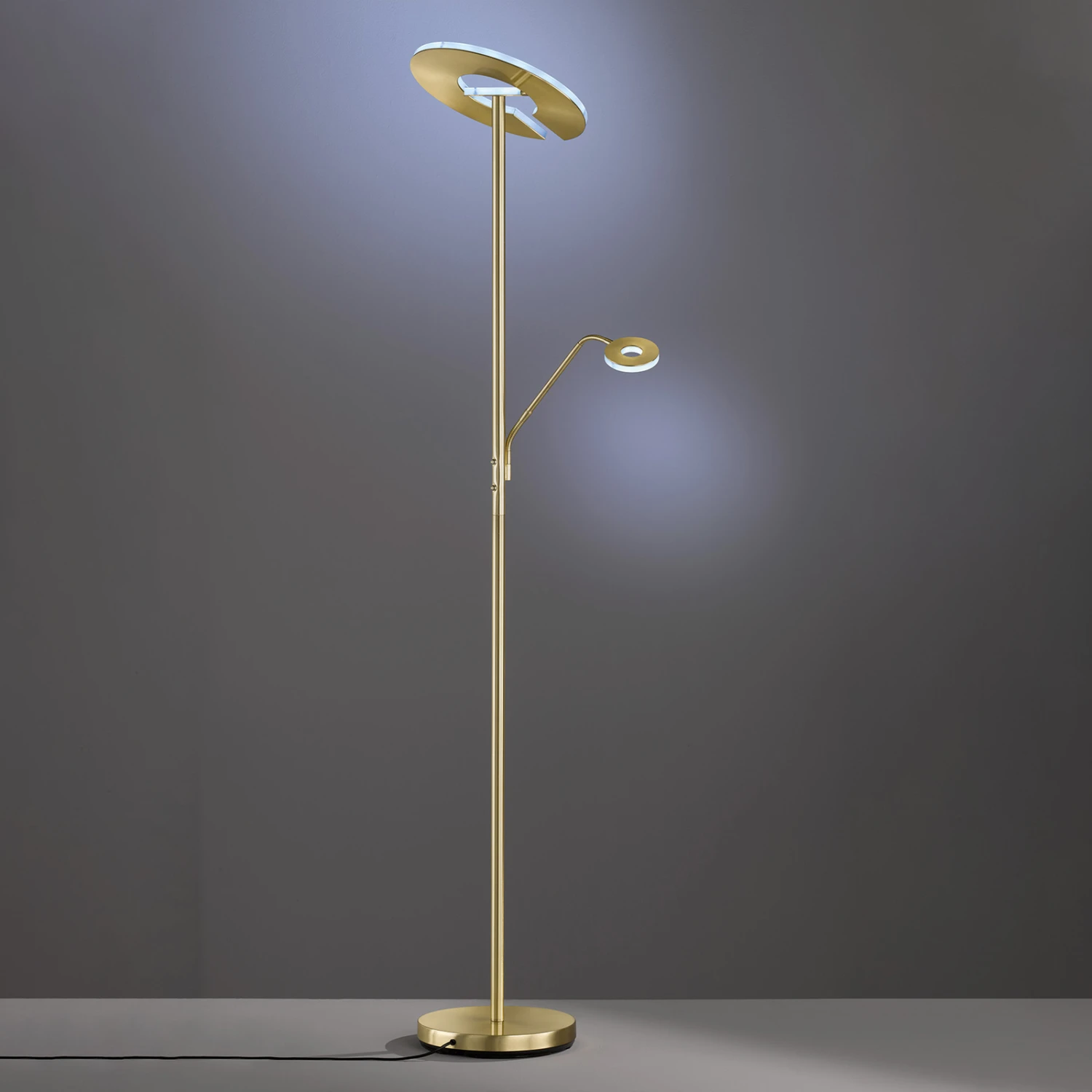 Lampadaire Indirect LED Dent à Liseuse CCT, Laiton 5 Lampadaire Indirect LED Dent à Liseuse CCT, Laiton – Image 3