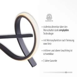 Suspension LED Curls, Noire, Dimmable -Paulmann || Hera Soldes 6003081 6