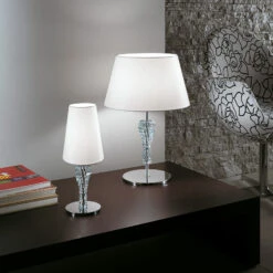 Grande Lampe à Poser Textile Crystal Blanc -Paulmann || Hera Soldes 6059421 1