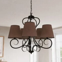 Lustre Midgrad à Cinq Lampes, Brun -Paulmann || Hera Soldes 6118158 2
